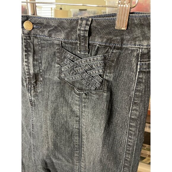 Cato Retro Long Woven Pockets Denim A Line Skirt Sz 10 - Picture 4 of 11